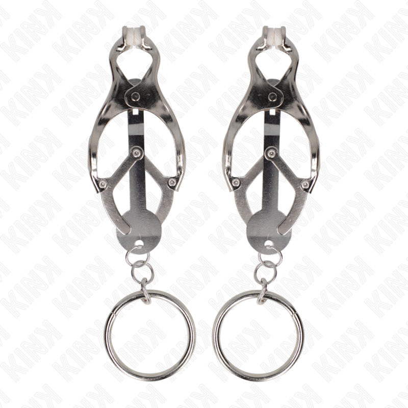 Morsetti per capezzoli KINK NIPPLE GRIP con O-ring trifo glio giapponese in argento, design elegante e dettagli raffinati.