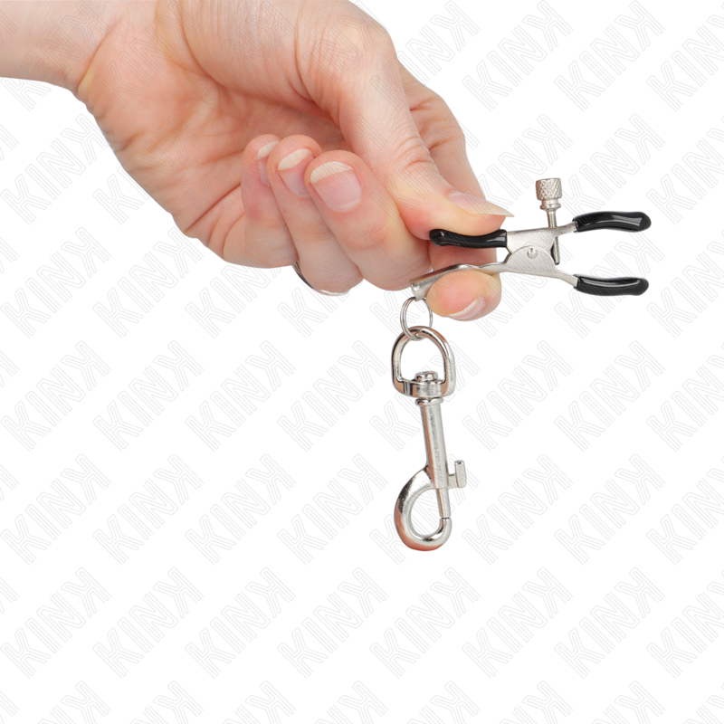 Morso per capezzoli KINK Nipple Grip a gancio da 6 cm, in metallo, con finitura lucida e design resistente.