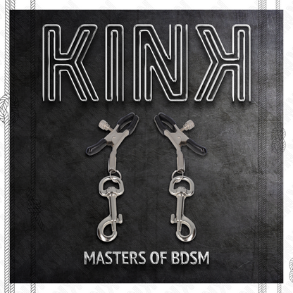 Morso per capezzoli KINK Nipple Grip con gancio, lunghezza 6 cm, in metallo, utilizzo per giochi di bondage e BDSM.