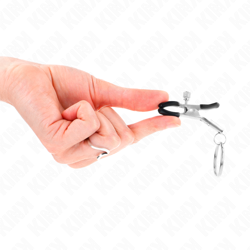 Morsetto per capezzolo KINK Nipple Grip, anello O da 6 cm in acciaio, con design resistente e professionale.