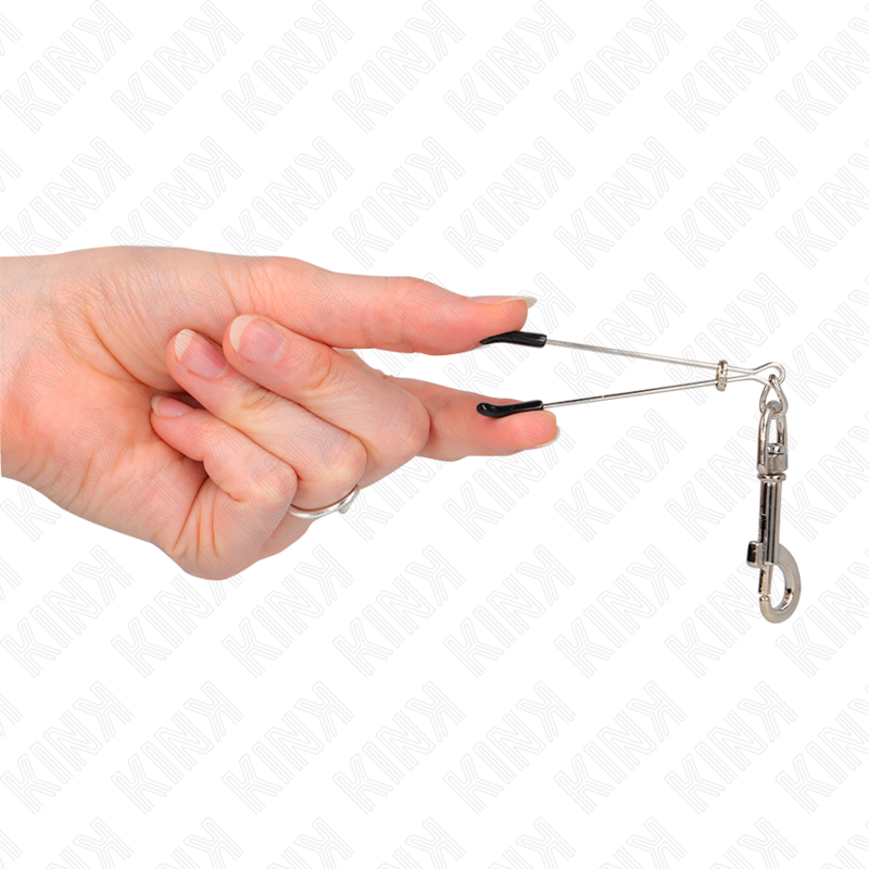 Pinza per capezzoli KINK Nipple Grip in argento, gancio sottile di 7 cm, per stimolazione e piercing.