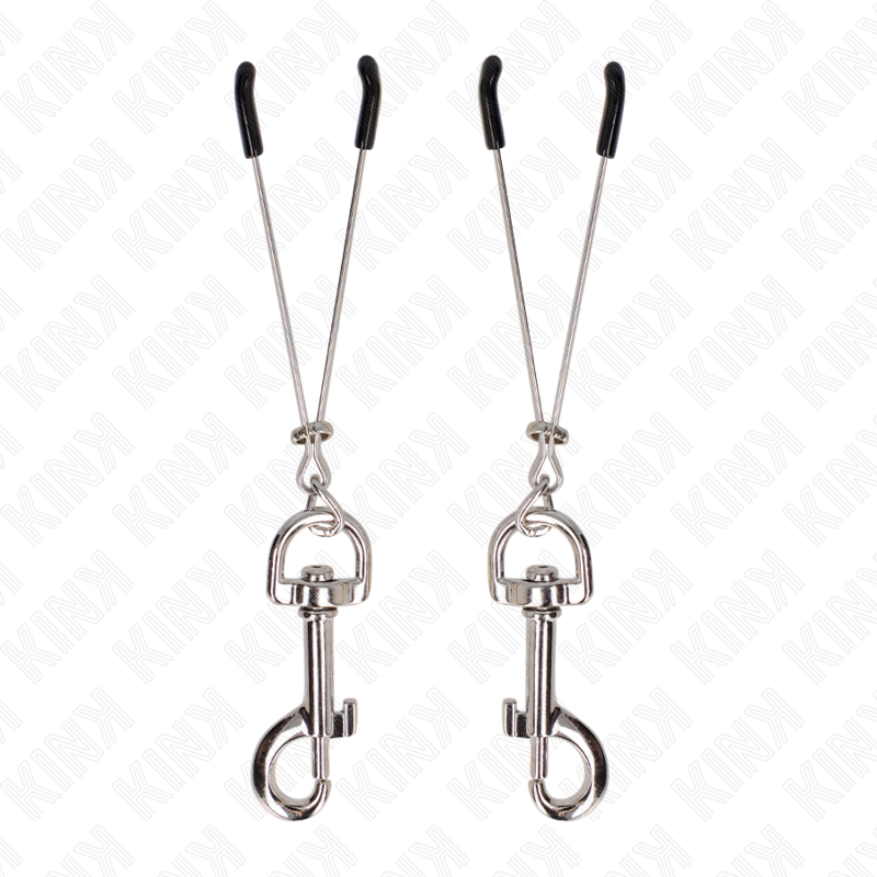 Pinza per capezzoli KINK NIPPLE GRIP in argento, ganci sottili da 7 cm, visibile con dettagli metallici e design sottile