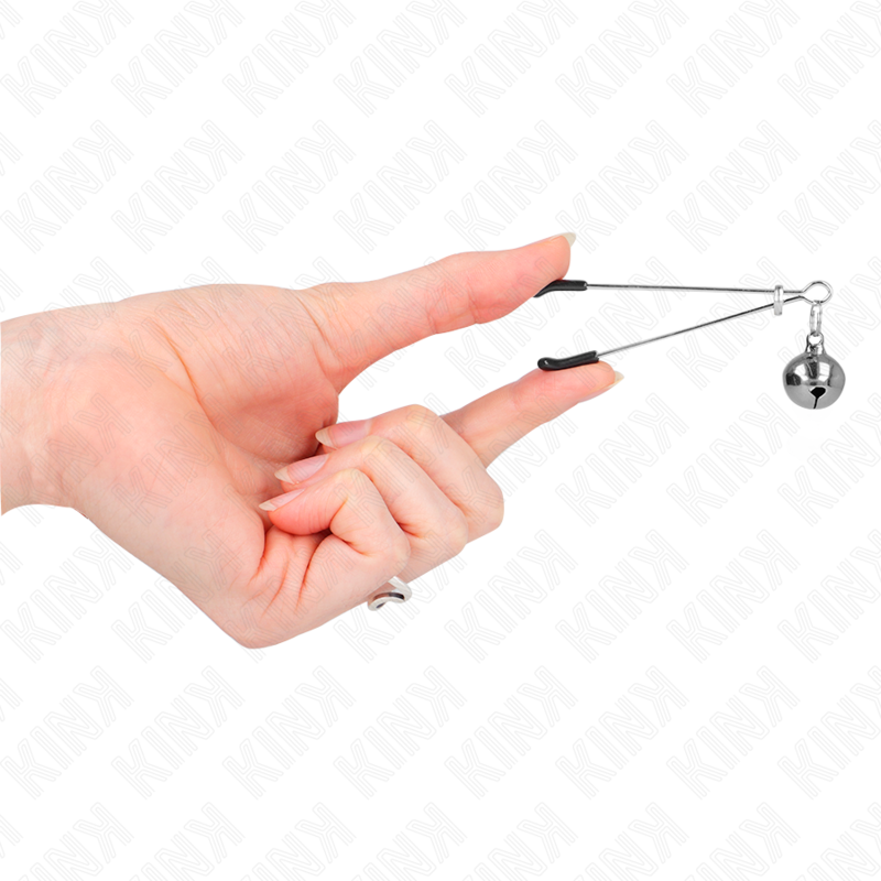 Pinze per capezzoli a campana KINK NIPPLE GRIP, sottile, in argento, lunghezza 7 cm, strumenti per il piacere sensuale.