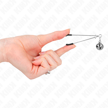 Pinze per capezzoli a campana KINK NIPPLE GRIP, sottile, in argento, lunghezza 7 cm, strumenti per il piacere sensuale.