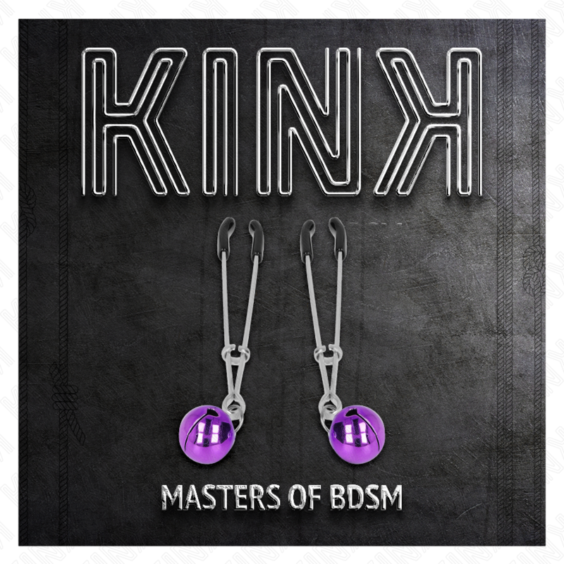 Pinze per capezzoli KINK NIPPLE GRIP, campana sottile viola da 7 cm, strumenti per stimolazione e gioco erotico