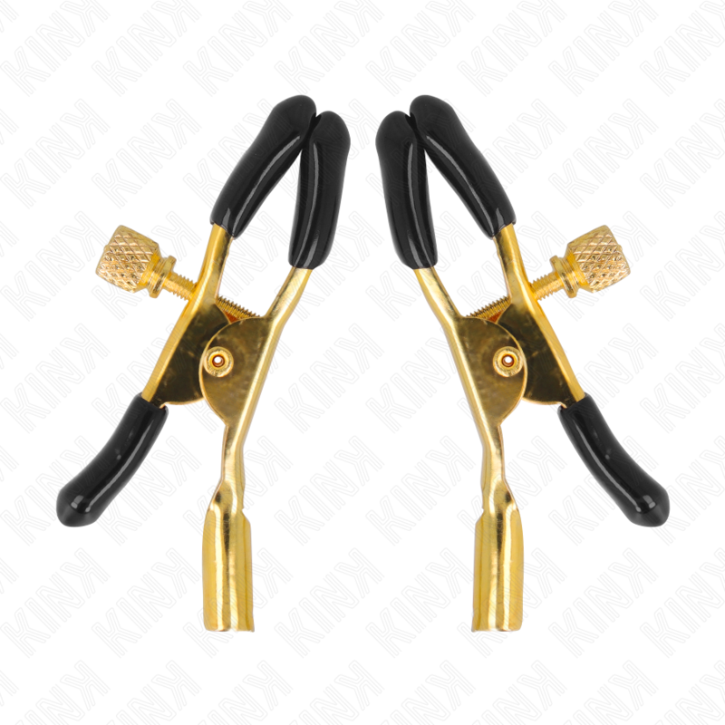 Pinze per capezzoli KINK NIPPLE GRIP in oro, lunghezza 6 cm, con design resistente e dettagli eleganti.