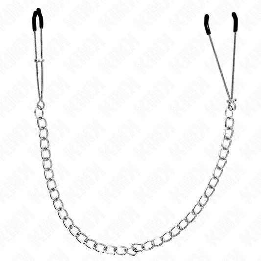 Pinze per capezzoli sottili KINK Nipple Grip con catena spessa da 30 cm, in metallo resistente e dettagli curati.