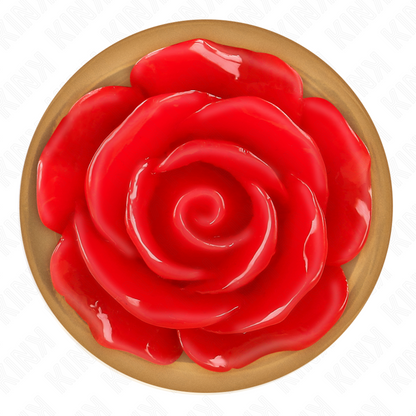 Plug anale in oro rosa KINK PLEASURE PLUGS con rosa rossa, morbido e elegante, ideale per giochi intimi.