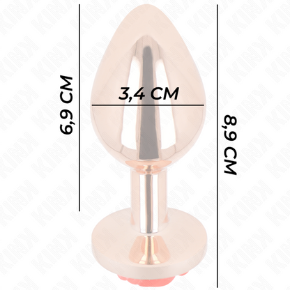 Plug anale KINK in oro rosa con rosa rossa, design elegante e dettagli curati, brand KINK PLEASURE PLUGS, taglia M.