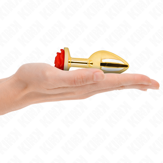 Plug anale rosa oro KINK Pleasure Plugs, taglia M, con superficie liscia e design ergonomico per piacere e comfort.
