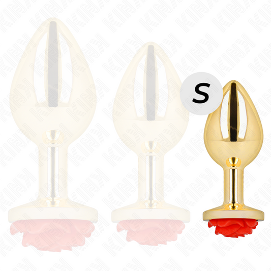 Plug anale rosa oro KINK Pleasure Plugs, taglia S, con finitura lucida e design ergonomico per piacere e comfort.