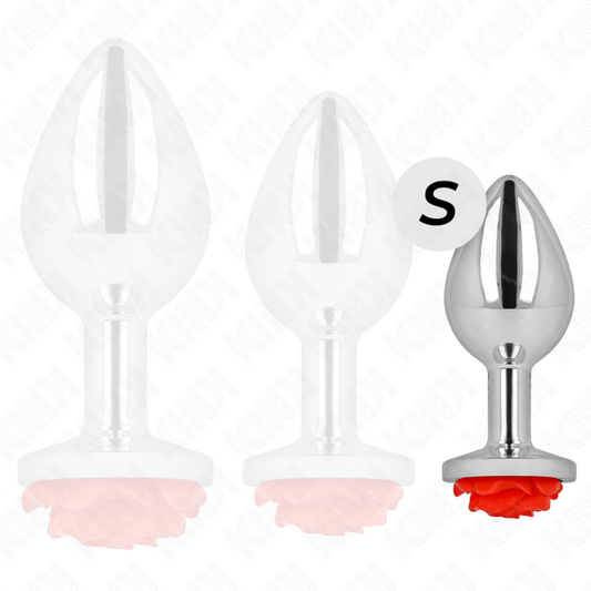 Plug anale rosa rosso KINK Pleasure Plugs, taglia S, con forma liscia e aderente, ideale per uso erotico e stimolazione.