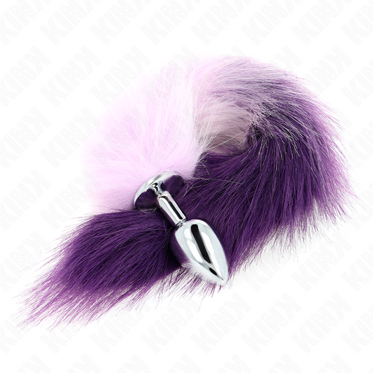 Plug anale KINK Pleasure Plug in taglia S, viola, con coda sintetica lunga 40 cm, per giochi di ruolo e stimolazione.