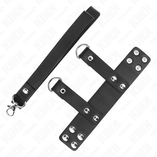 Anello per pene KINK con cinturino in pelle regolabile, design resistente e comodo, prodotto da KINK RING POWER.