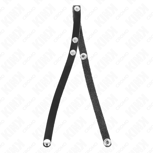 Anello penieno in pelle KINK RING POWER con chiusura a pressione, misura 39 x 1 cm, visibile in primo piano.