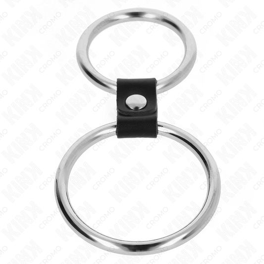 Anello per pene in metallo KINK con cinturino in pelle, lunghezza regolabile da 3,7 cm a 5 cm, modello 1, KINK RING POWER