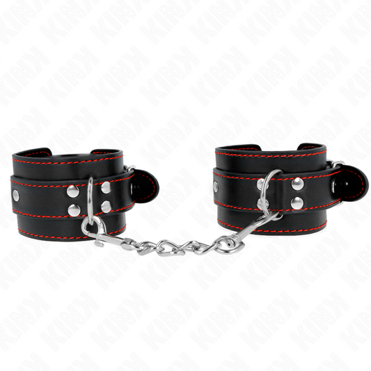 Resistenza da polso KINK con fodera rossa, regolabile 20-28 cm, cinturino nero, resistente e comoda per uso personale.