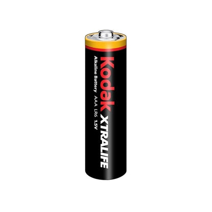 Set di 4 batterie alcaline KODAK XTRALIFE AAA LR03 in blister, ideale per dispositivi portatili e elettronica di consumo.