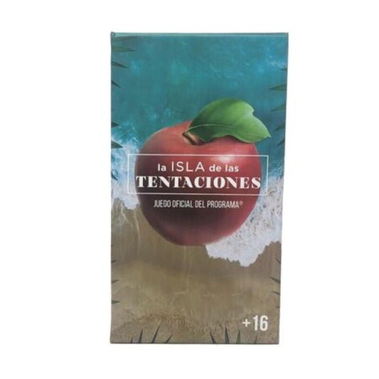 Pacchetto di carte ufficiale del gioco La Isla de las Tentaciones con illustrazioni e simboli tematici del reality.