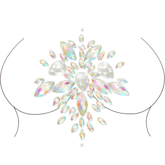 Gioiello corpo adesivo celestiale LEG AVENUE, decorazione brillante e luminosa per il corpo, accessorio di moda e stile.