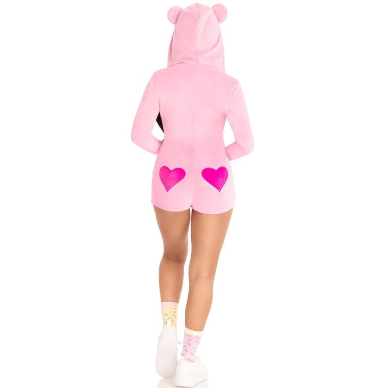 Costume LEG AVENUE in velluto rosa con orsetto, taglia M, morbido e confortevole, perfetto per travestimenti divertenti.