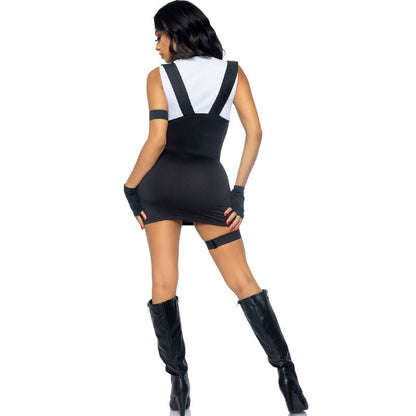 Costume sexy da ufficiale SWAT nero di LEG AVENUE, completo con giacca e pantaloni, taglia S/M, ideale per cosplay e feste a tema