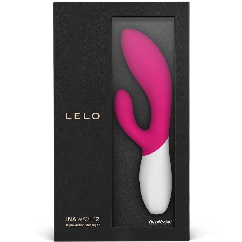 Vibratore LELO INA WAVE 2 Luxury con movimento speciale, colore ciliegia, elegante design in foto.