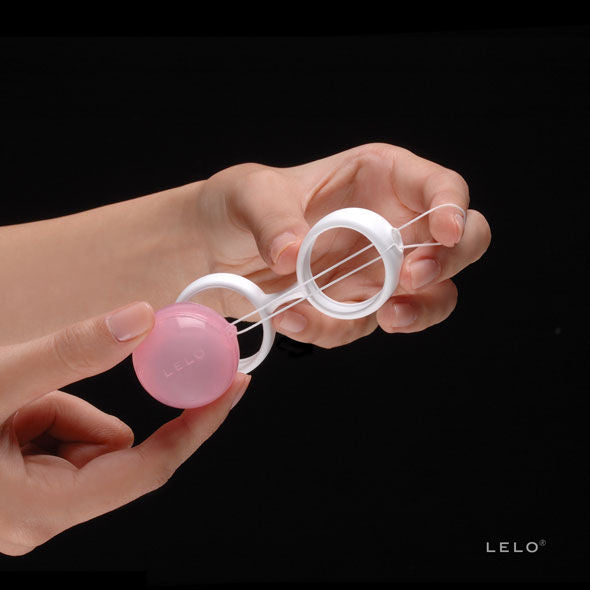 Sfere cinesi LELO Luna Perline Mini, piccole e rotonde, in silicone rosa, per esercizi di Kegel e benessere pelvico
