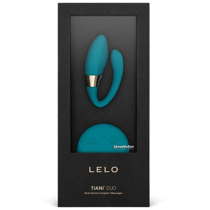 Massaggiatore di coppia LELO Tiani Duo blu, dispositivo vibrante per coppie, con design ergonomico e funzionalità avanzate.