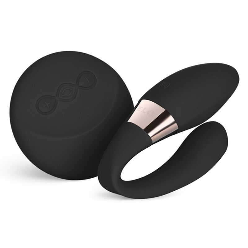 Massaggiatore di coppia LELO Tiani Duo nero, dispositivo per massaggi intimi con design elegante e funzionalità duale.
