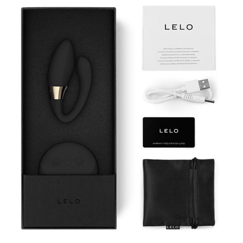 Massaggiatore di coppia LELO Tiani Duo nero, dispositivo elegante e versatile per il benessere e il piacere di coppia.