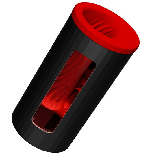 Masturbatore maschile LELO F1S V3 Rosso con design ergonomico e dettagli realistici, fatto di materiale morbido e resistente.