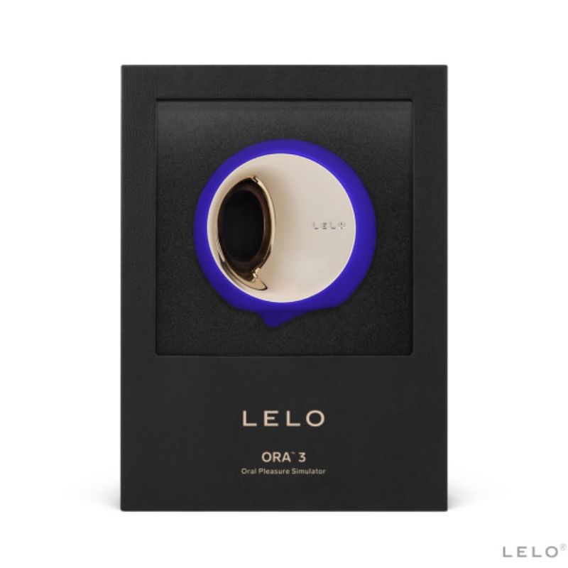 Stimolatore del sesso orale LELO ORA 3 blu notte, dispositivo elegante con design moderno e superficie in silicone morbido.