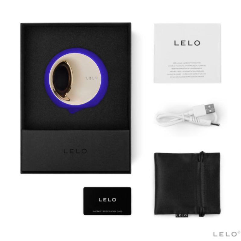 Stimolatore del sesso orale LELO ORA 3 blu notte con design elegante e superficie liscia, ideale per il piacere intimo.
