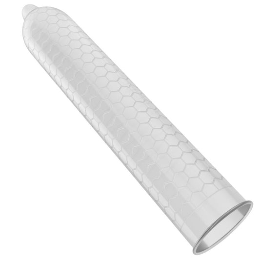 Preservativi organici LELO HEX in confezione da 3 unità, dettagliati con imballaggio e design del prodotto.