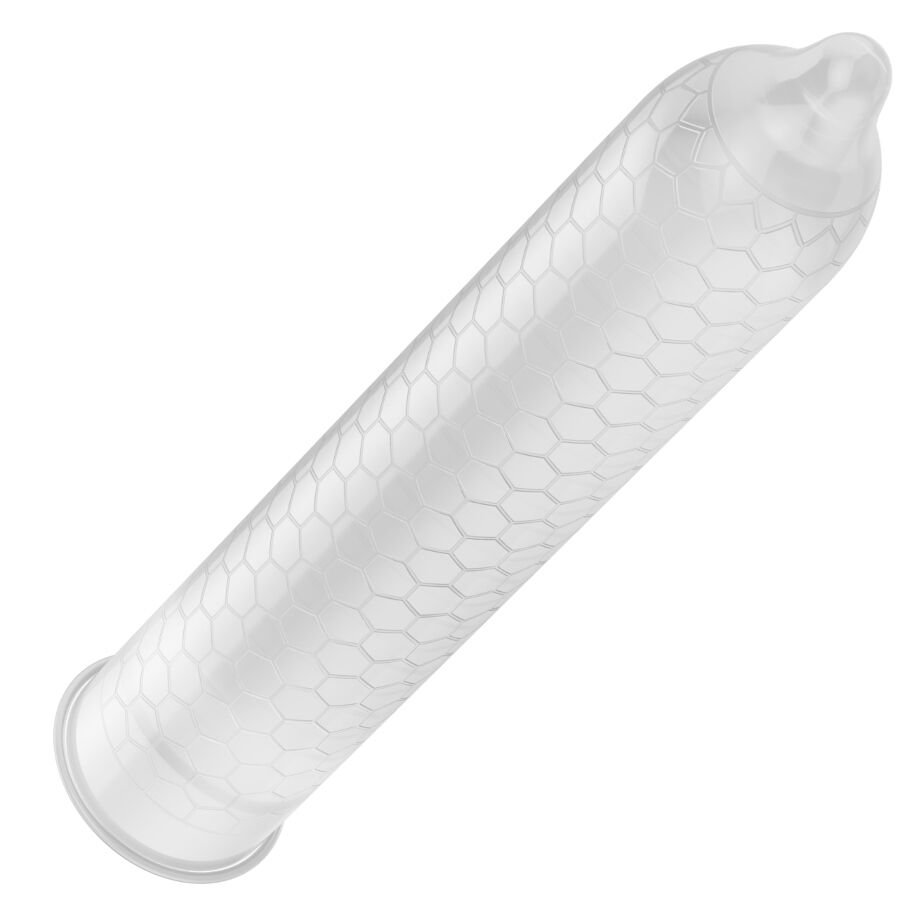 Preservativi organici LELO HEX in confezione da 3, dettagli del pacchetto e design del packaging visibili nell'immagine.