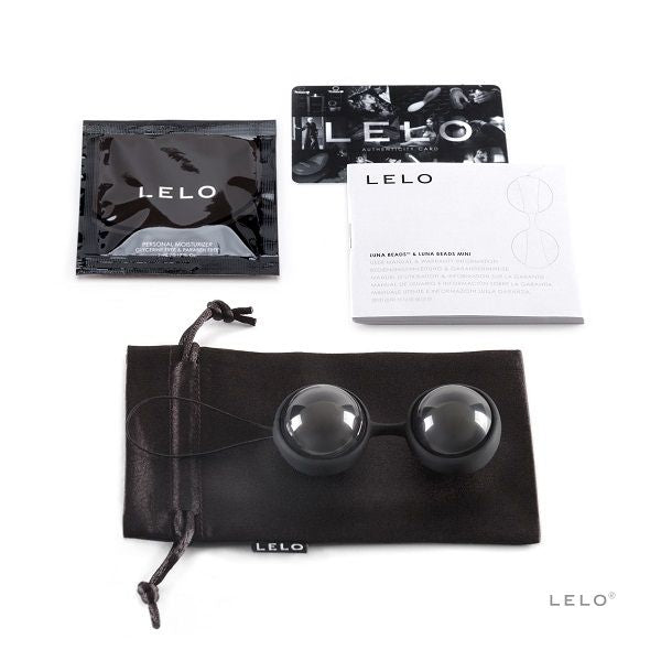 Sfere cinesi Luna Beads Noir di LELO, sfere di gioielleria nera in metallo lucido, con dettagli eleganti e design raffinato.