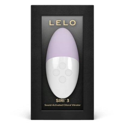 Massaggiatore clitoride LELO SIRI 3 Calm con design in lavanda, mostrato acceso con dettagli morbidi e ergonomici.