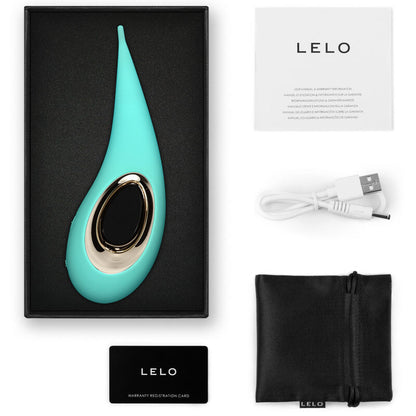 Stimolatore clitoride LELO Dot acqua, dispositivo vibrante compatto e elegante per piacere femminile, con design innovativo e resistente all'acqua.