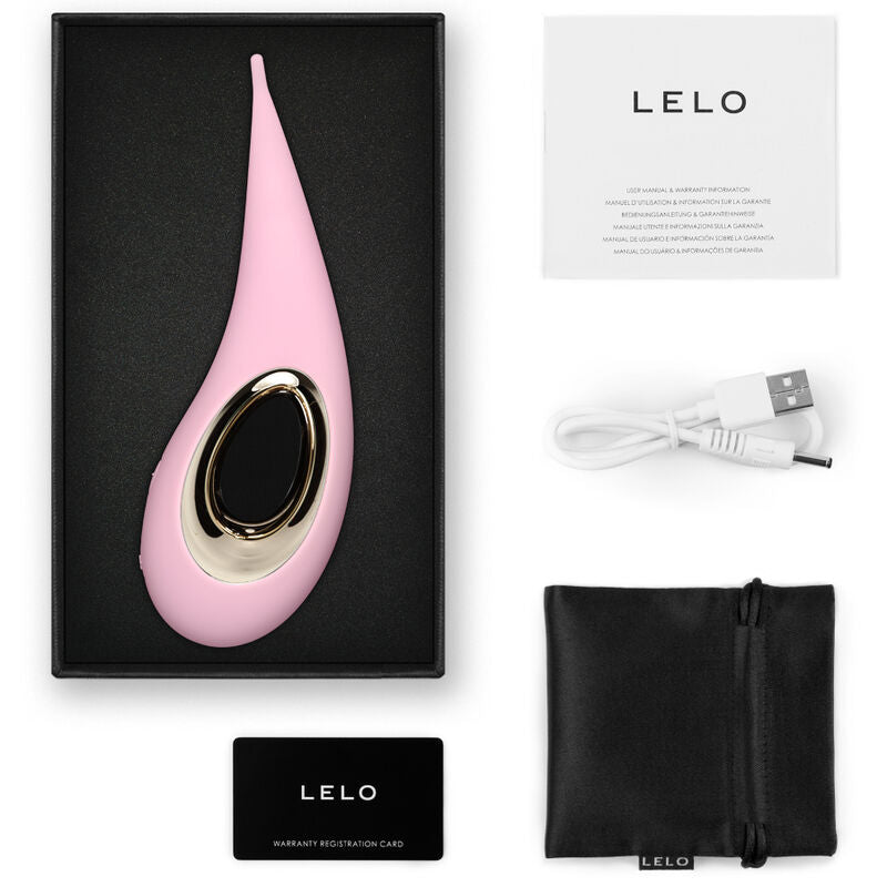 Stimolatore clitoride LELO DOT rosa, dispositivo di piacere con design compatto e tecnologia avanzata per sensazioni intense.