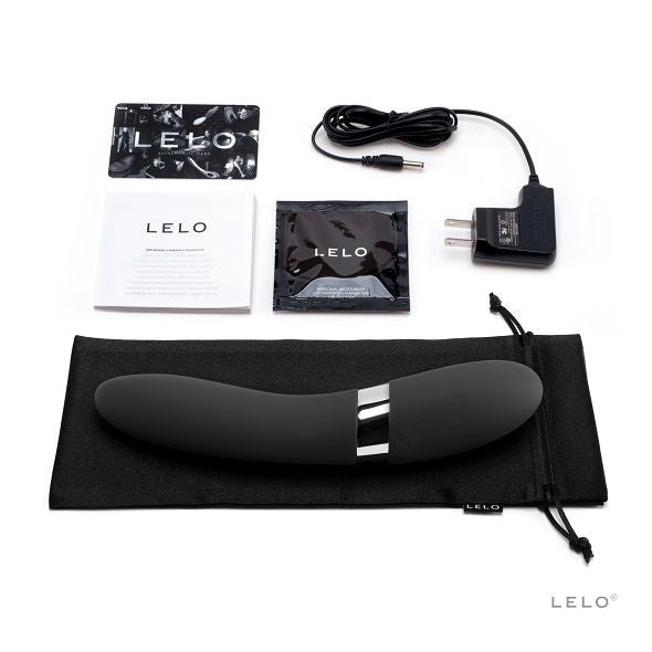 Vibratore LELO Elise 2 nero, elegante e sofisticato, con design ergonomico e superfici lisce per il piacere.