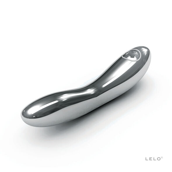 Vibratore LELO Inez in acciaio inossidabile, con superficie liscia e design elegante, pensato per il piacere e il benessere.