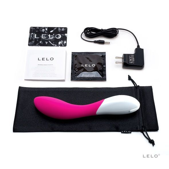 Vibratore LELO Mona 2 di colore ciliegia, design elegante e ergonomico, ideale per stimolazione mirata.