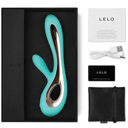 Vibratore rabbit LELO Soraya 2 Aqua con design elegante e dettagli in silicone, visibile dall'immagine.