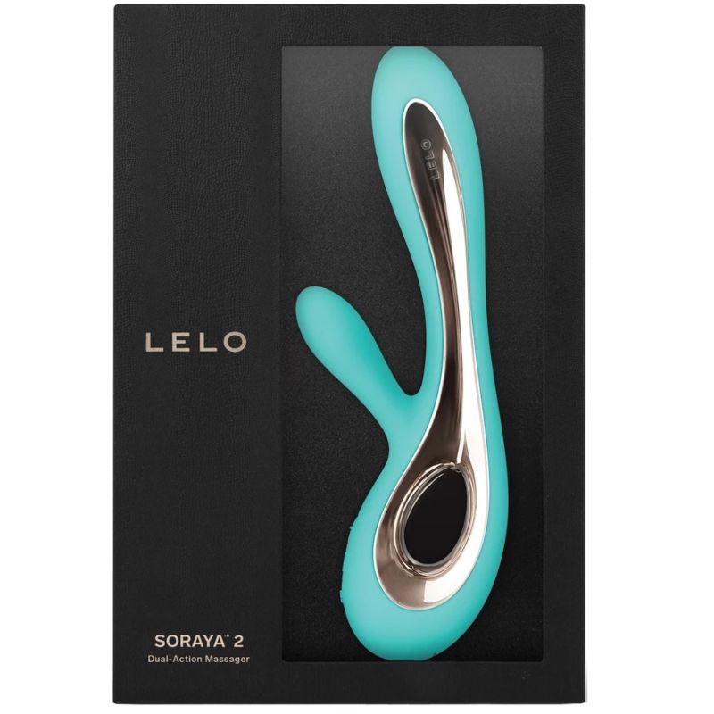 Vibratore rabbit LELO Soraya 2 Aqua con design elegante e superficie liscia, ideale per stimolazione interna ed esterna.