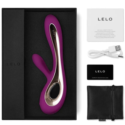 Vibratore rabbit LELO Soraya 2 Deep Rose con design elegante e morbido, ideale per stimolazione interna ed esterna.