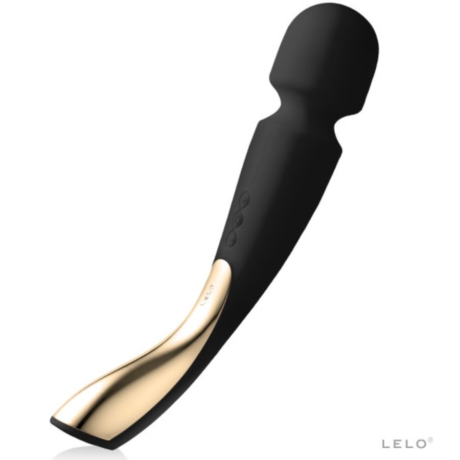 LeLO SMART WAND 2 nero, massaggiatore vibrante per il corpo, con design ergonomico e superficie liscia, in primo piano.