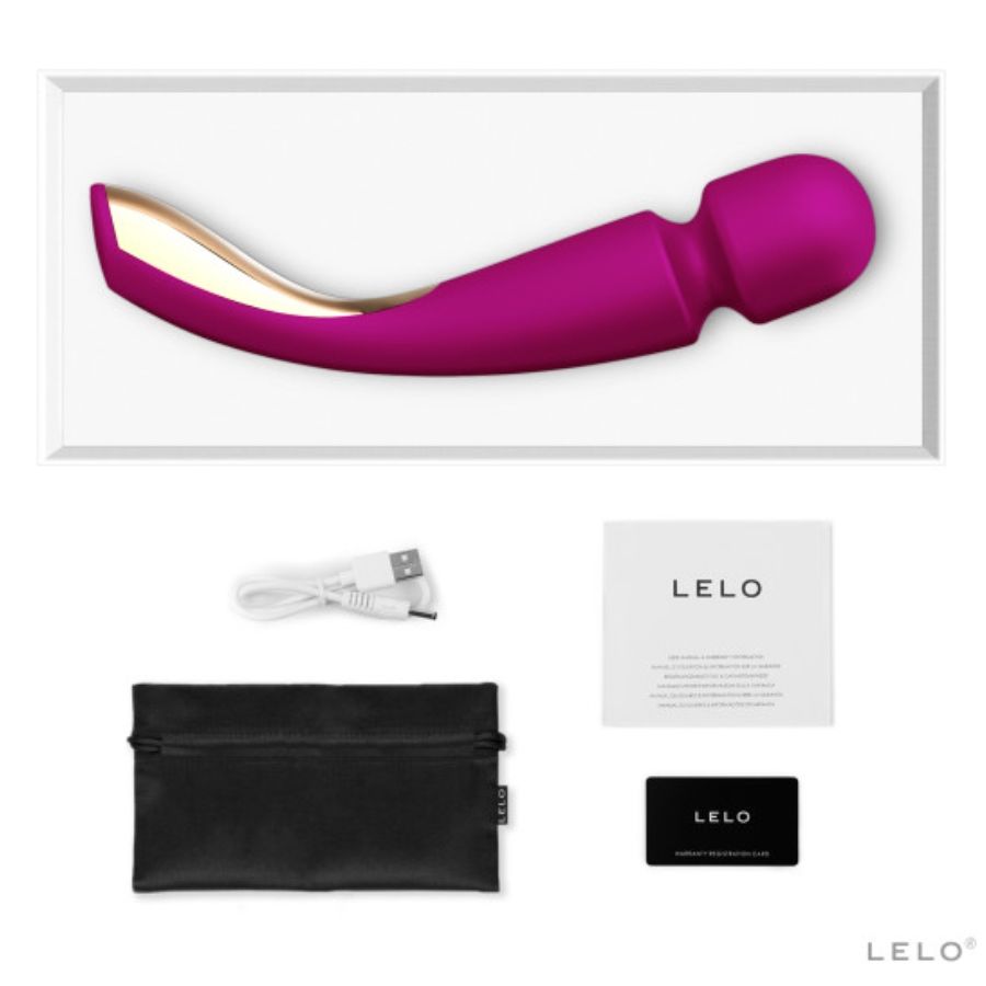 Massaggiatore vibrante LELO SMART WAND 2 nero, con superficie liscia e design ergonomico per relax e benessere.