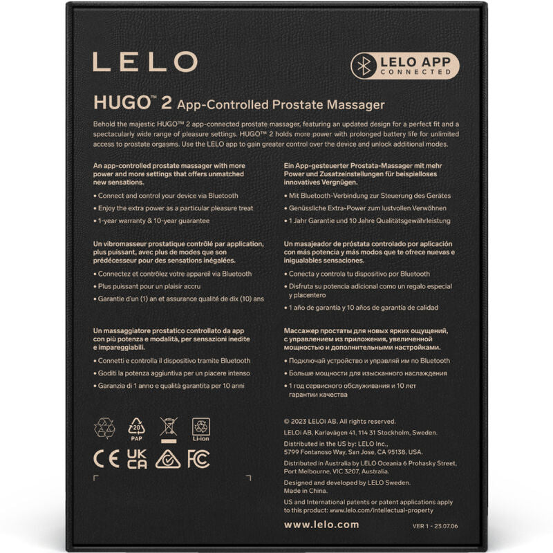 Massaggiatore prostatico LELO Hugo 2 verde, con design ergonomico e superficie liscia, ideale per stimolazione e relax.