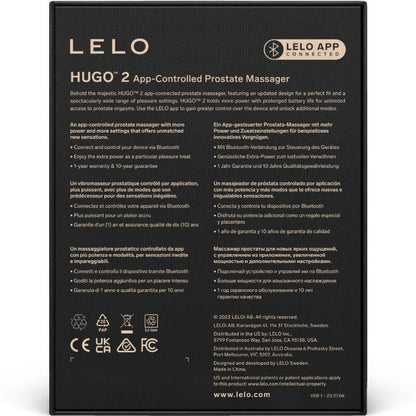 Massaggiatore prostatico LELO Hugo 2 verde con design ergonomico e superficie liscia, ideale per stimolazione e benessere.
